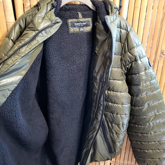 Kenneth Cole New York Quilted Puffer Jacket Men's XXL Olive Green - Picture 3 of 9